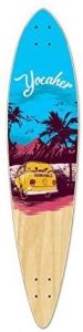 Yocaher VW Vibe Beach Series Skateboard Longboard Pintail Deck Only – Blue