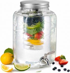 Glass Drink Dispenser with Stainless Steel Spigot, by Kook