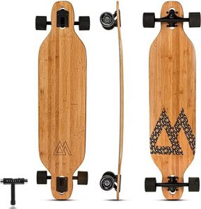 Magneto Bamboo Carbon Fiber Longboards Skateboards for Cruising, Carving, Freestyle, Downhill and Dancing